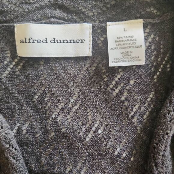 C37 Alfred Dunner gray open front cardigan - Picture 6 of 7